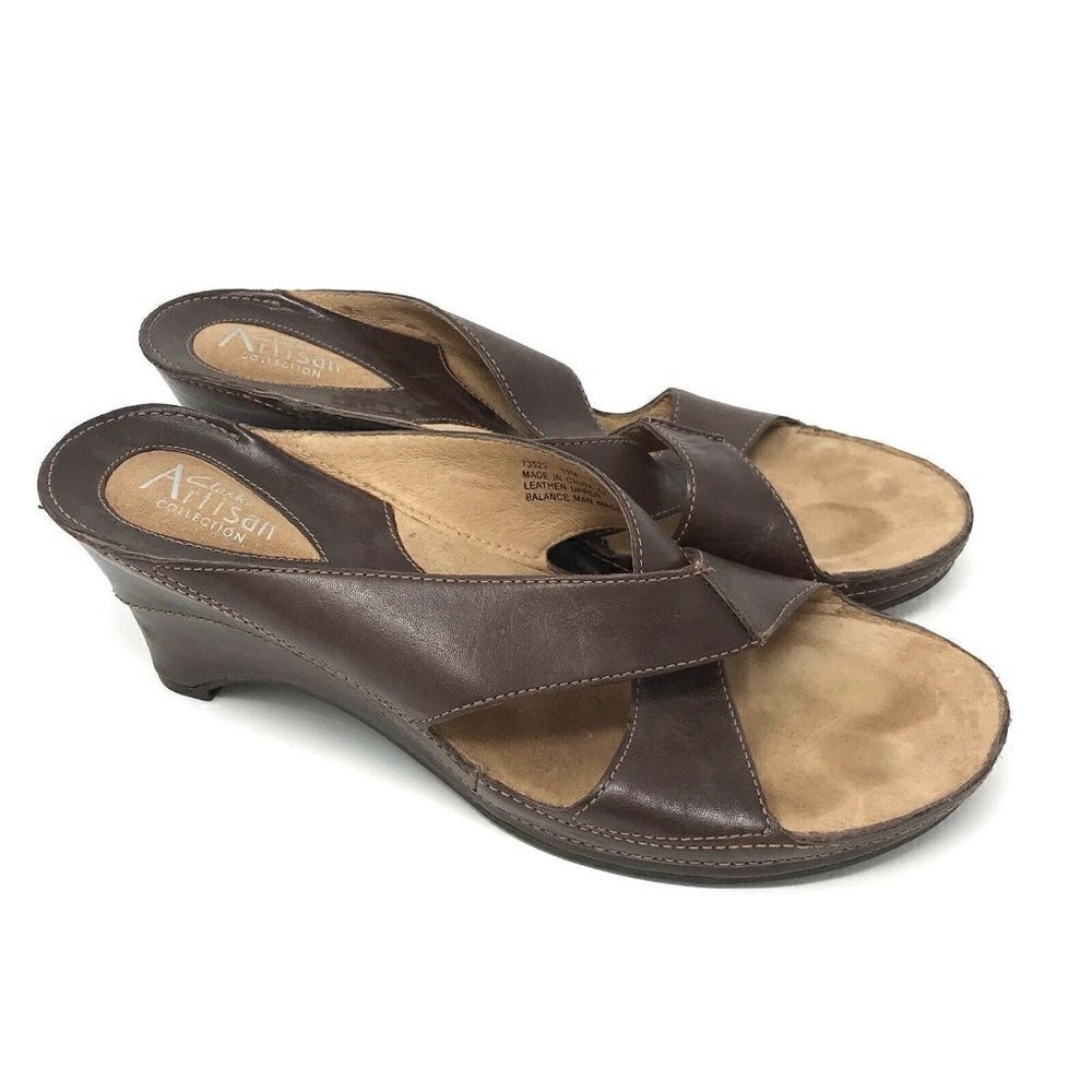 Clarks Brown Leather Sandals
